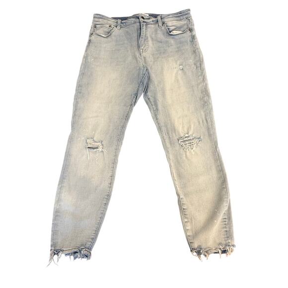 pistola Denim - PISTOLA Light Wash Denim Straight Leg Distressed Jeans Women 32